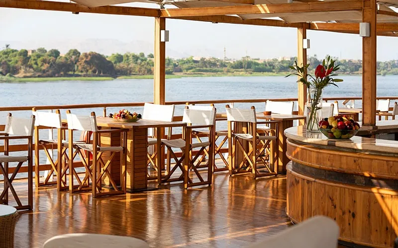 Sun deck of the Alexander The Great Nile Cruise Nile cruise