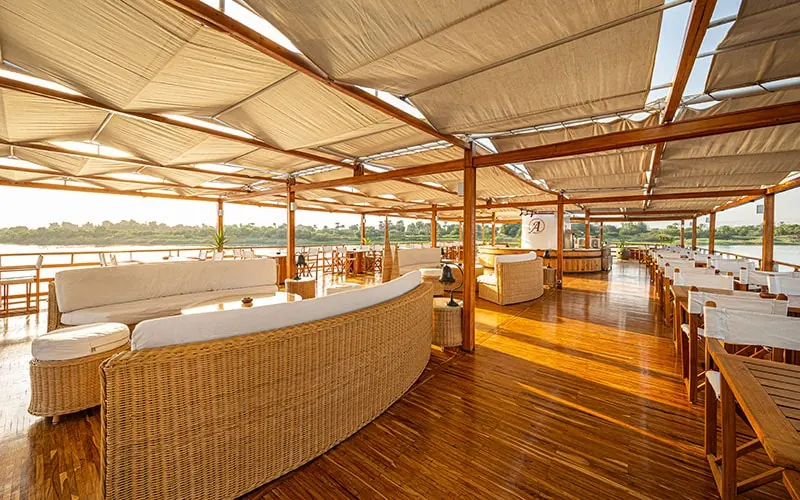 Sun deck of the Alexander The Great Nile Cruise Nile cruise