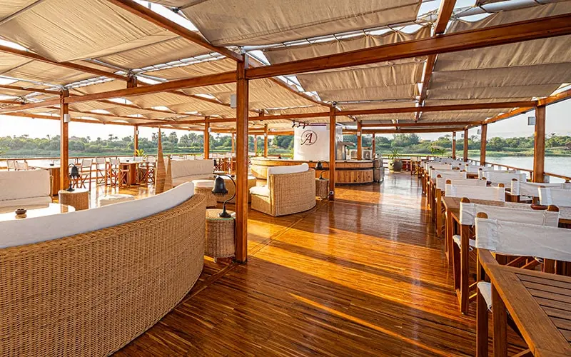 Sun deck of the Alexander The Great Nile Cruise Nile cruise
