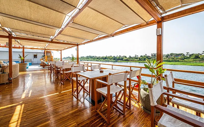 Sun deck of the Alexander The Great Nile Cruise Nile cruise