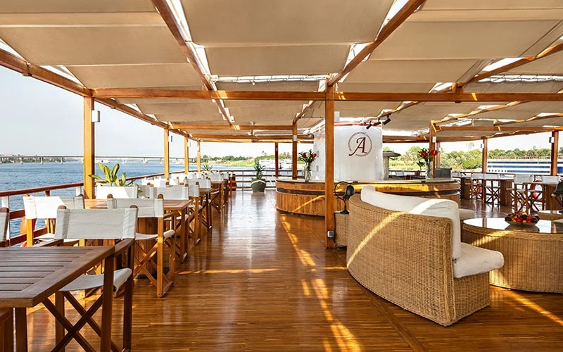 Sun deck of the Alexander The Great Nile Cruise Nile cruise