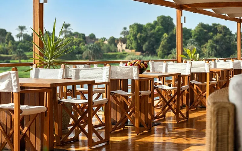 Sun deck of the Alexander The Great Nile Cruise Nile cruise