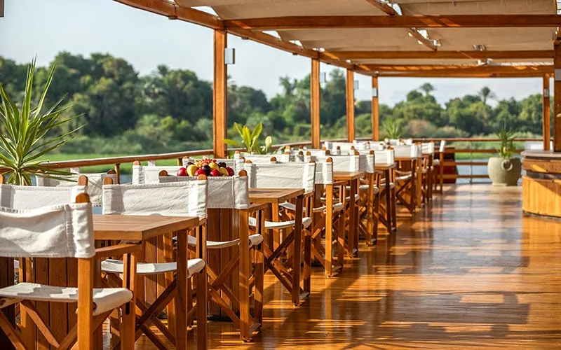 Sun deck of the Alexander The Great Nile Cruise Nile cruise