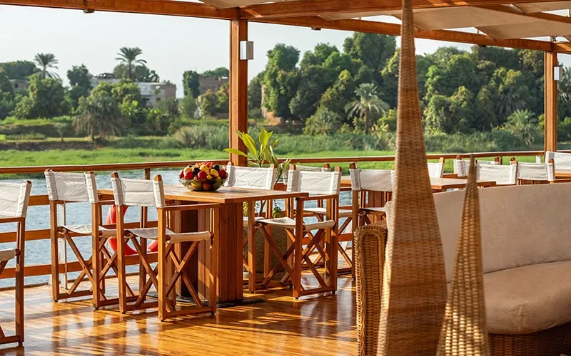 Sun deck of the Alexander The Great Nile Cruise Nile cruise