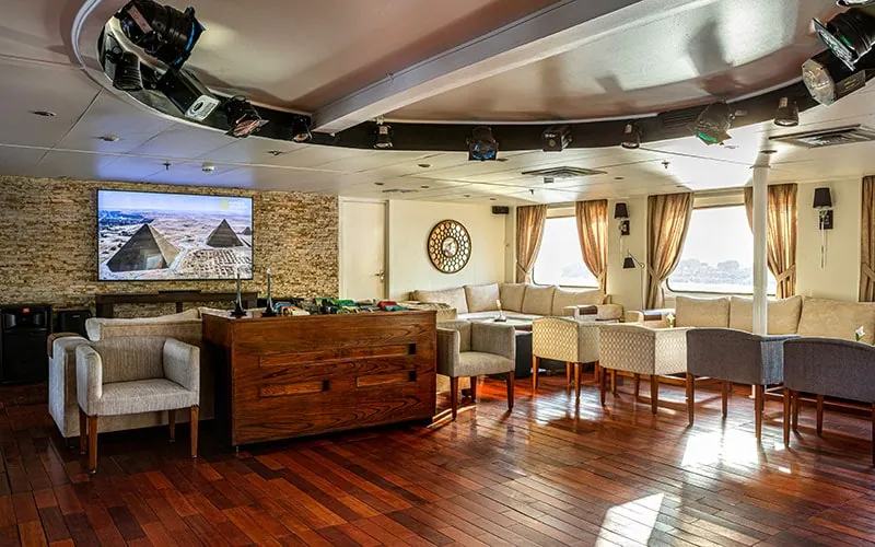 Lounge aboard the Alexander The Great Nile Cruise Nile cruise