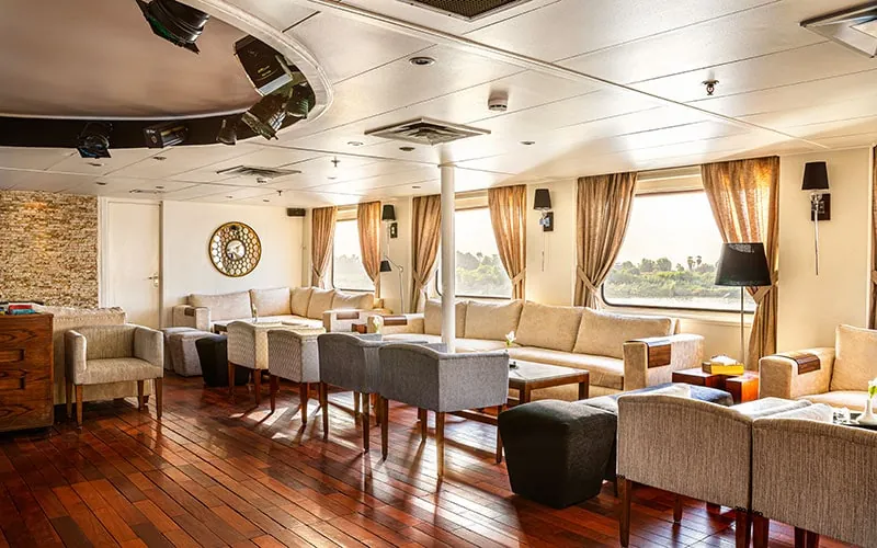 Lounge aboard the Alexander The Great Nile Cruise Nile cruise