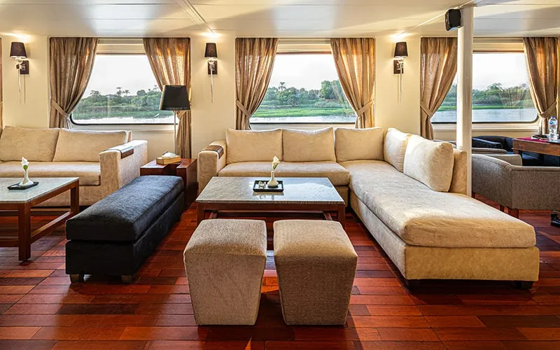 Lounge aboard the Alexander The Great Nile Cruise Nile cruise