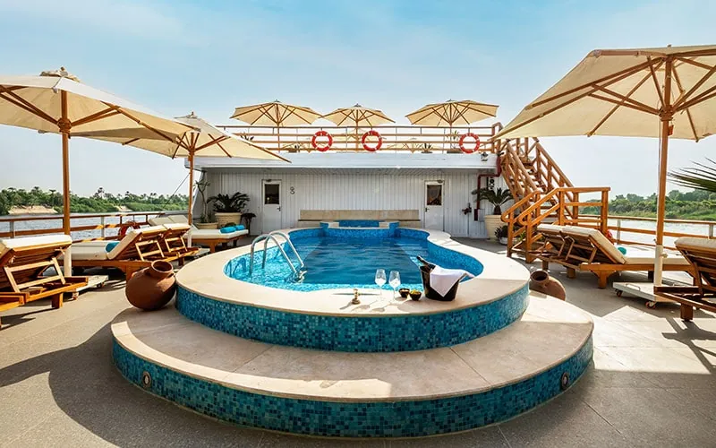 Sun deck of the Alexander The Great Nile Cruise Nile cruise