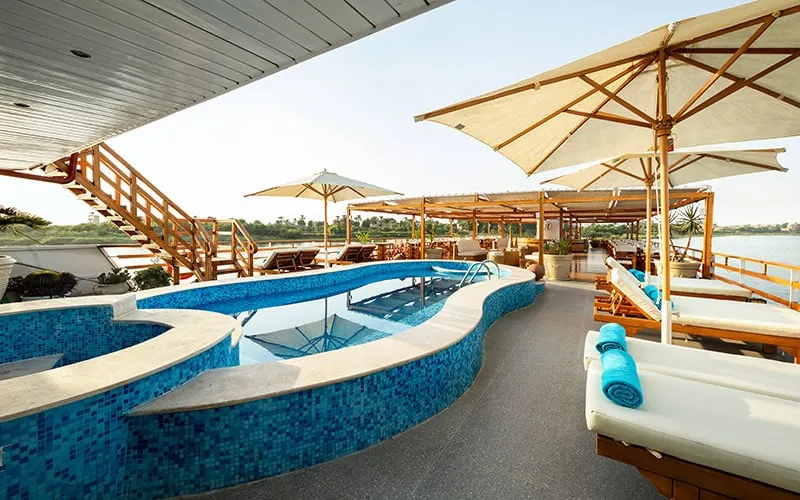 Sun deck of the Alexander The Great Nile Cruise Nile cruise