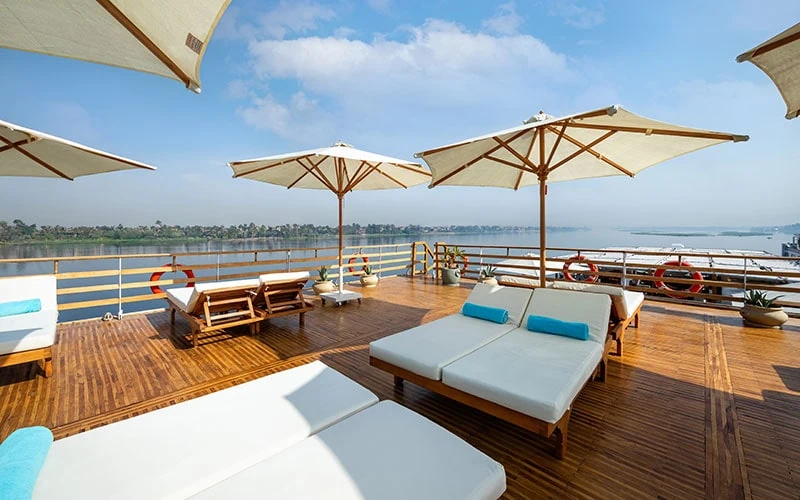 Sun deck of the Alexander The Great Nile Cruise Nile cruise