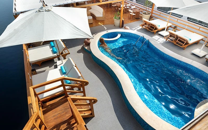 Sun deck of the Alexander The Great Nile Cruise Nile cruise