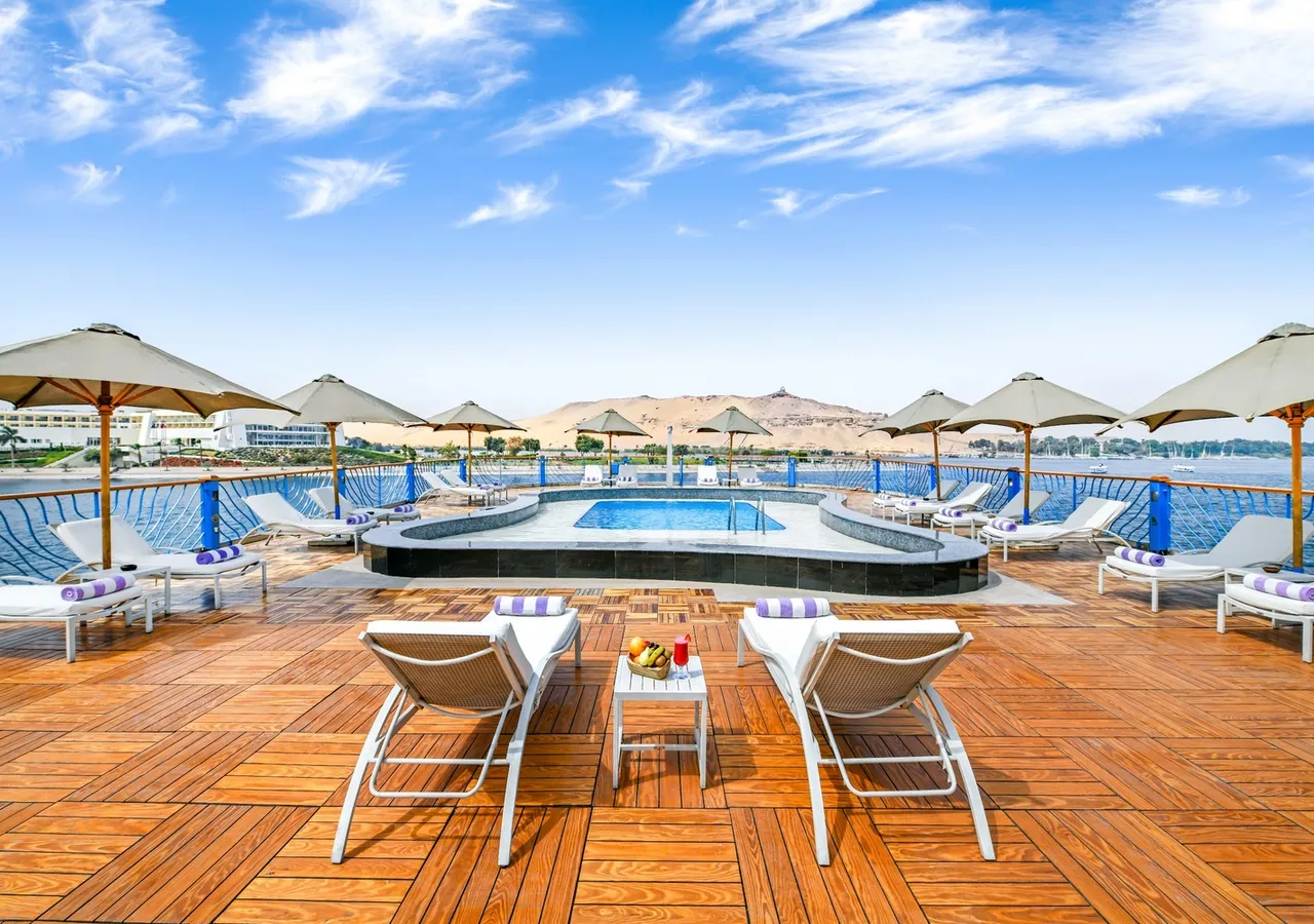 Sun deck of the Kon Tiki Nile cruise