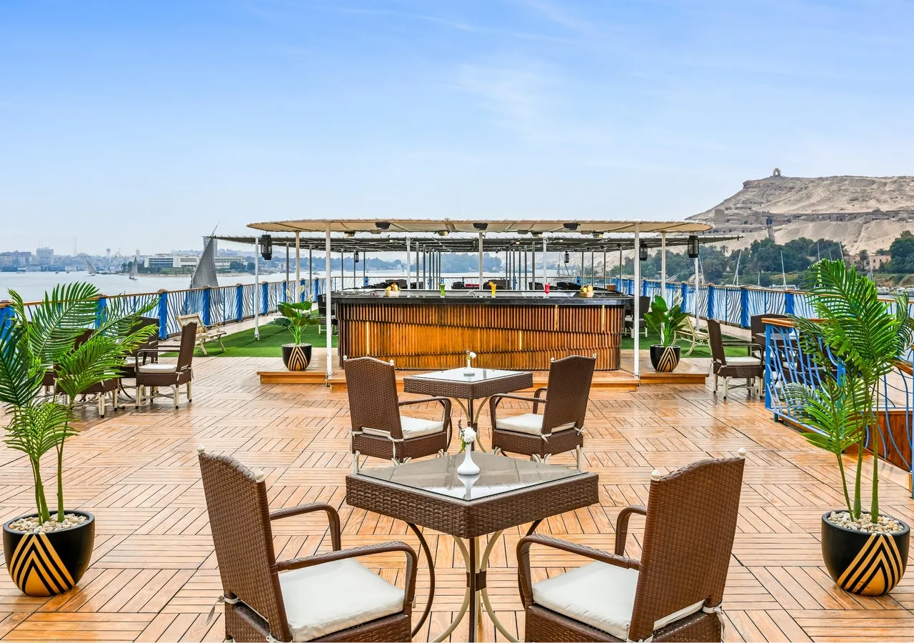 Sun deck of the Kon Tiki Nile cruise