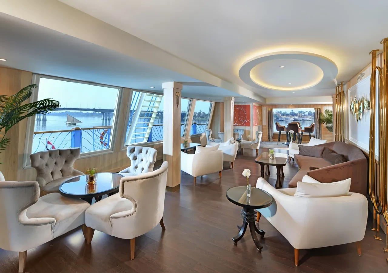 Lounge aboard the Kon Tiki Nile cruise