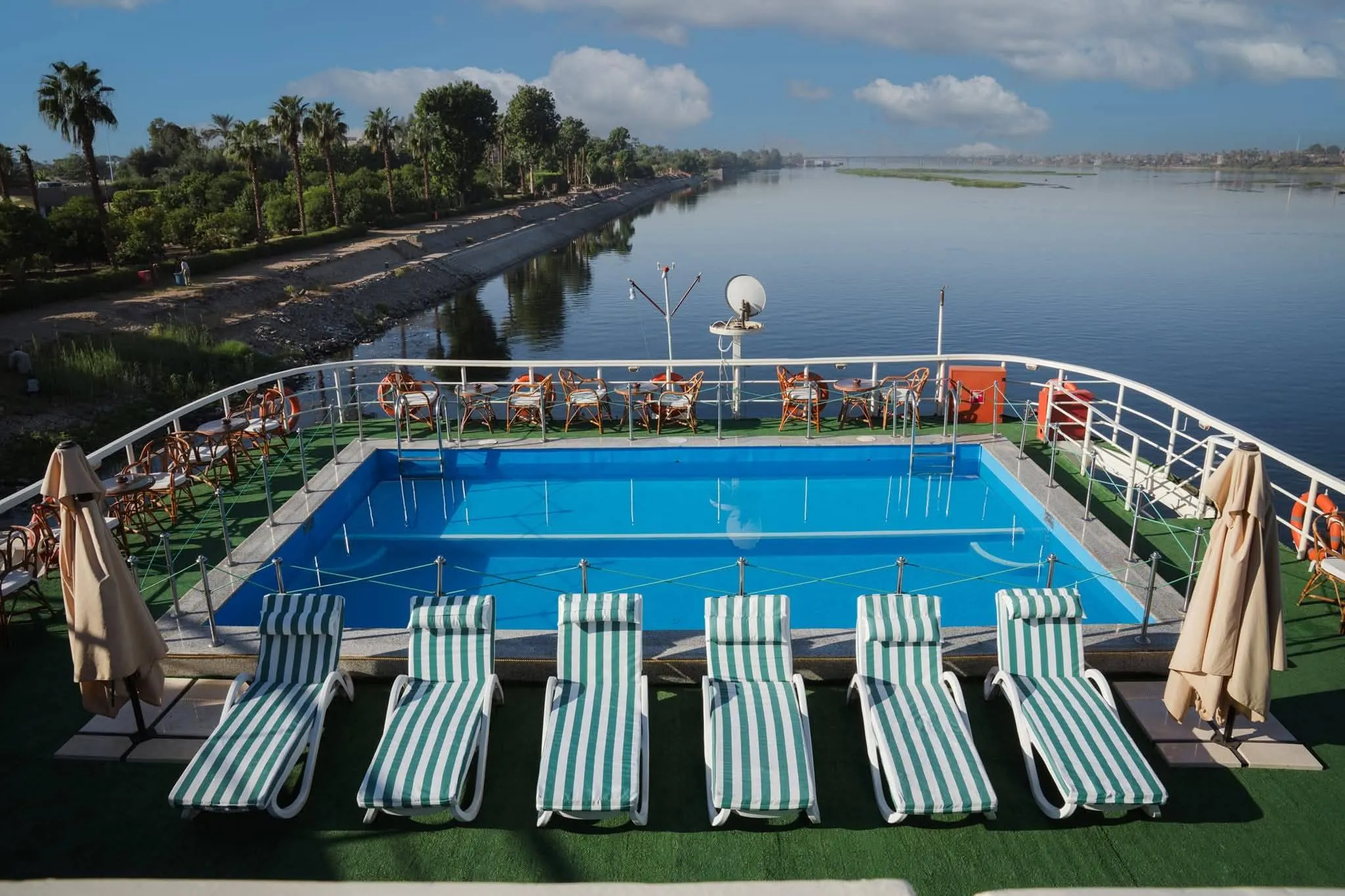 Sun deck of the MS Nile Admiral Nile Cruise Nile cruise