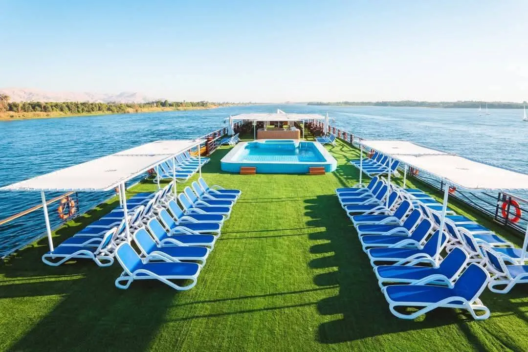 Sun deck of the La Terrasse Nile Cruise Nile cruise