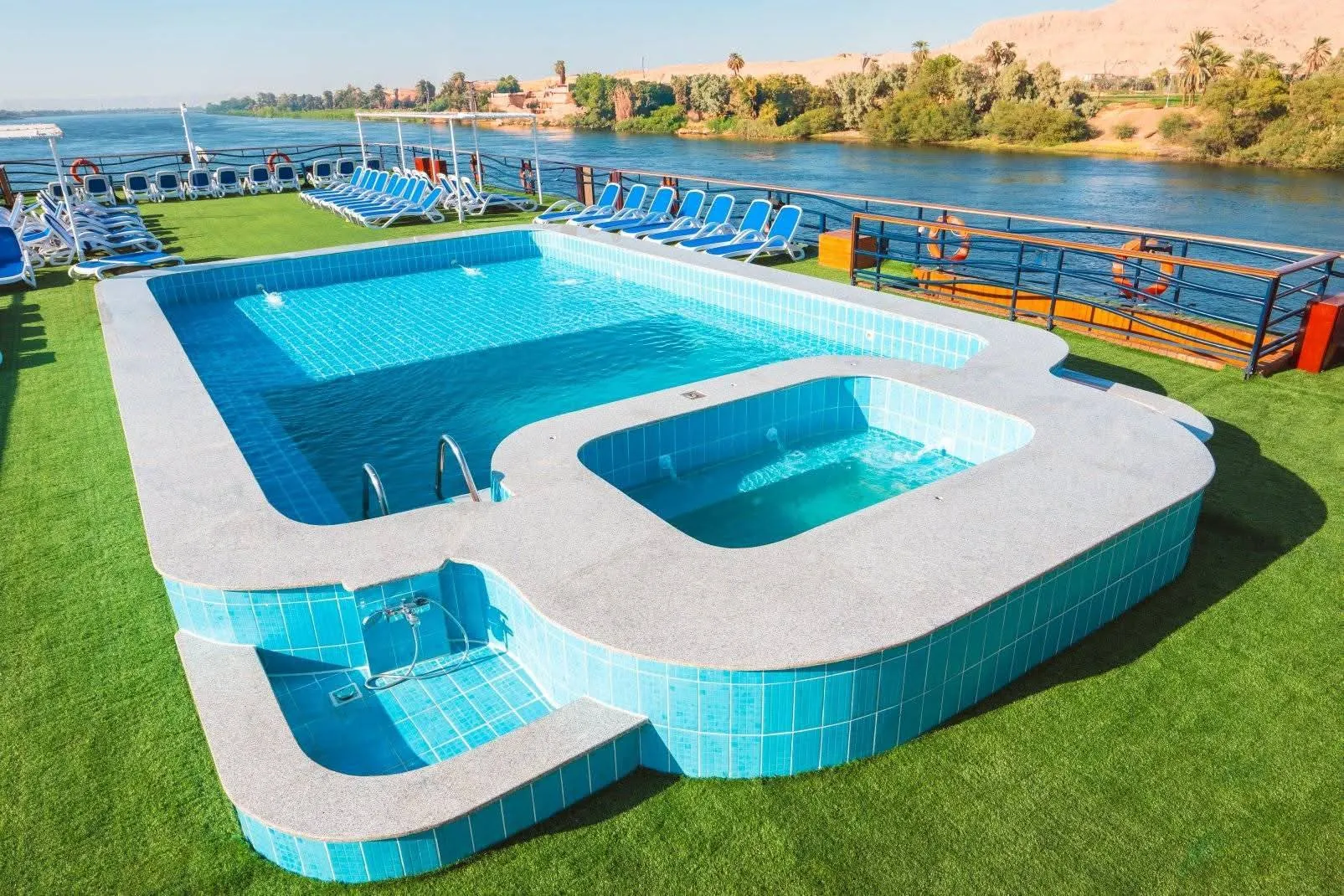 Sun deck of the La Terrasse Nile Cruise Nile cruise