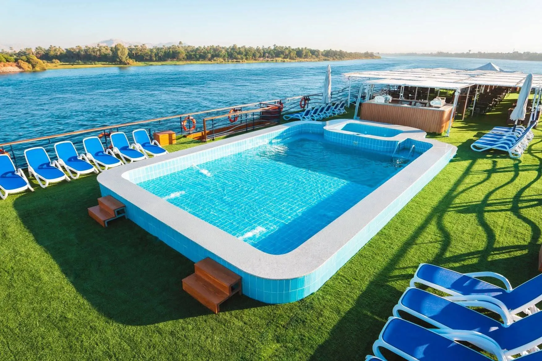 Sun deck of the La Terrasse Nile Cruise Nile cruise
