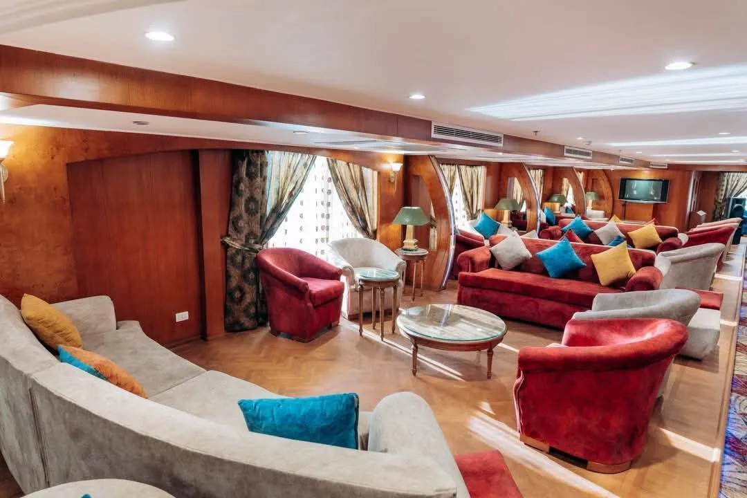 Lounge aboard the La Terrasse Nile Cruise Nile cruise