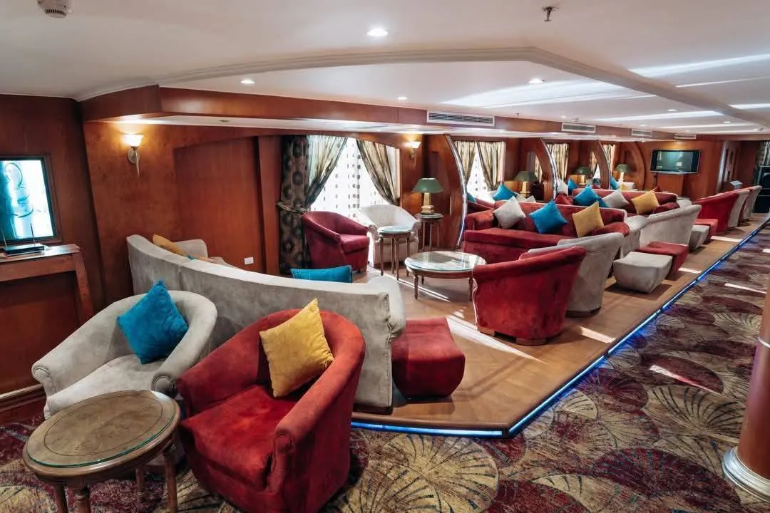 Lounge aboard the La Terrasse Nile Cruise Nile cruise