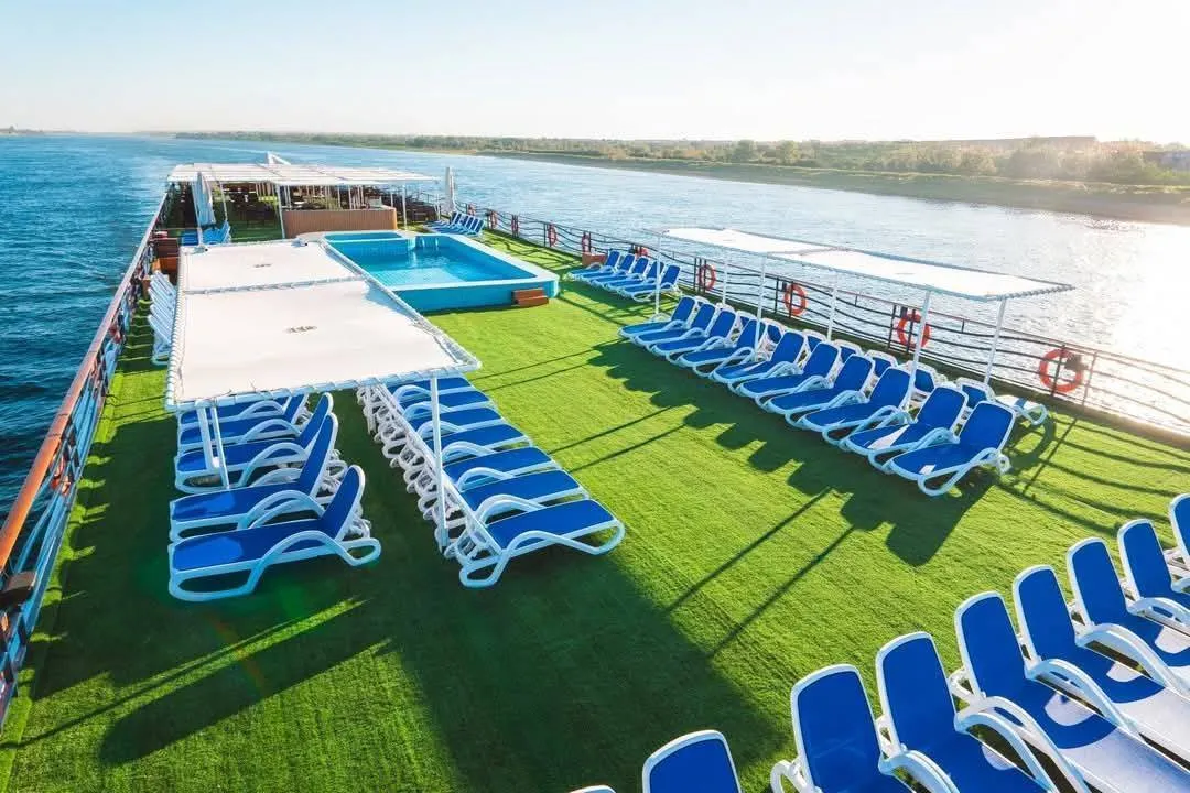 Sun deck of the La Terrasse Nile Cruise Nile cruise