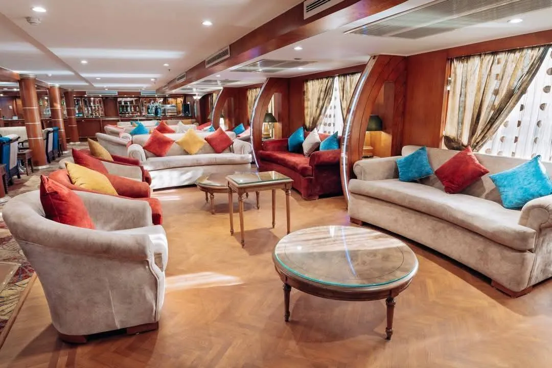 Lounge aboard the La Terrasse Nile Cruise Nile cruise