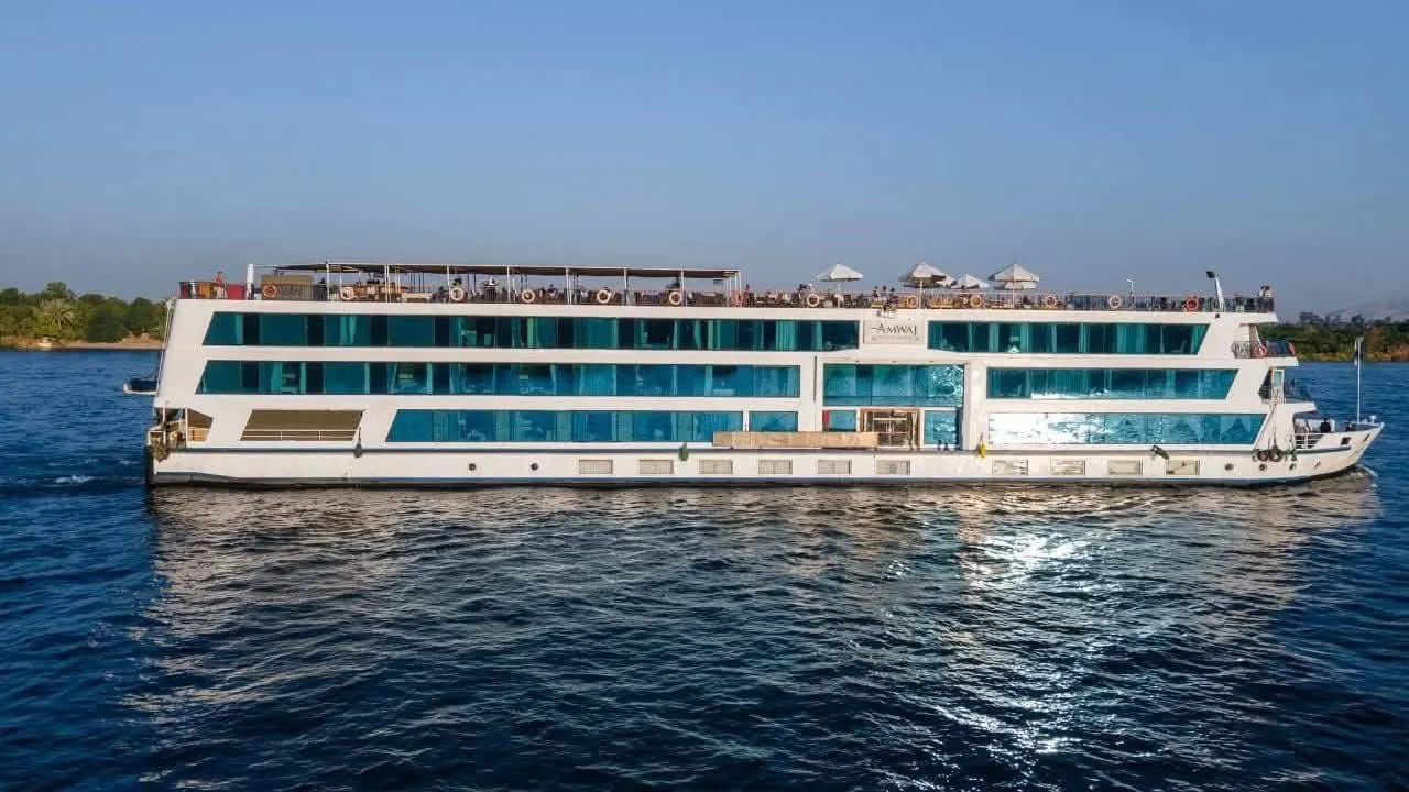 Exterior view of the Amwaj Living Stone Nile Cruise Nile cruise ship