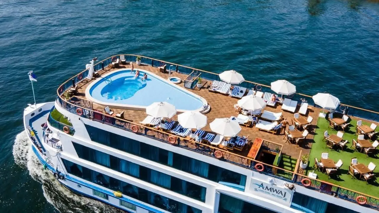 Exterior view of the Amwaj Living Stone Nile Cruise Nile cruise ship