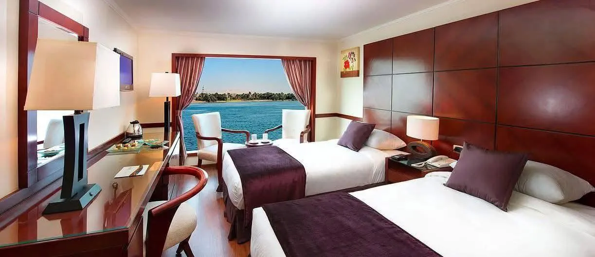 Cabin aboard the Amwaj Living Stone Nile Cruise Nile cruise