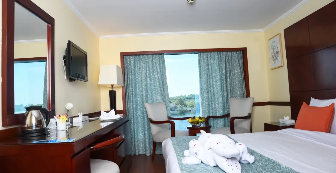 Cabin aboard the Amwaj Living Stone Nile Cruise Nile cruise