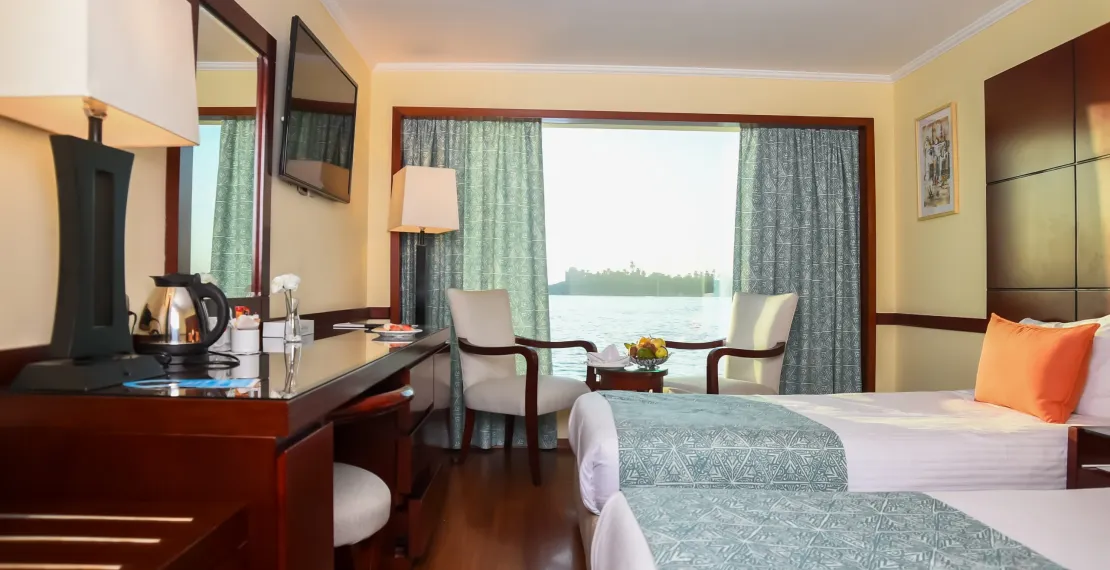 Cabin aboard the Amwaj Living Stone Nile Cruise Nile cruise