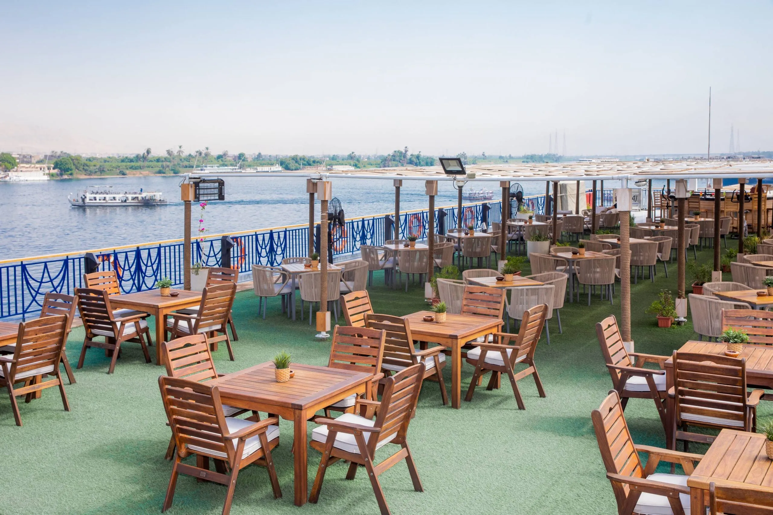 Sun deck of the Amwaj Living Stone Nile Cruise Nile cruise