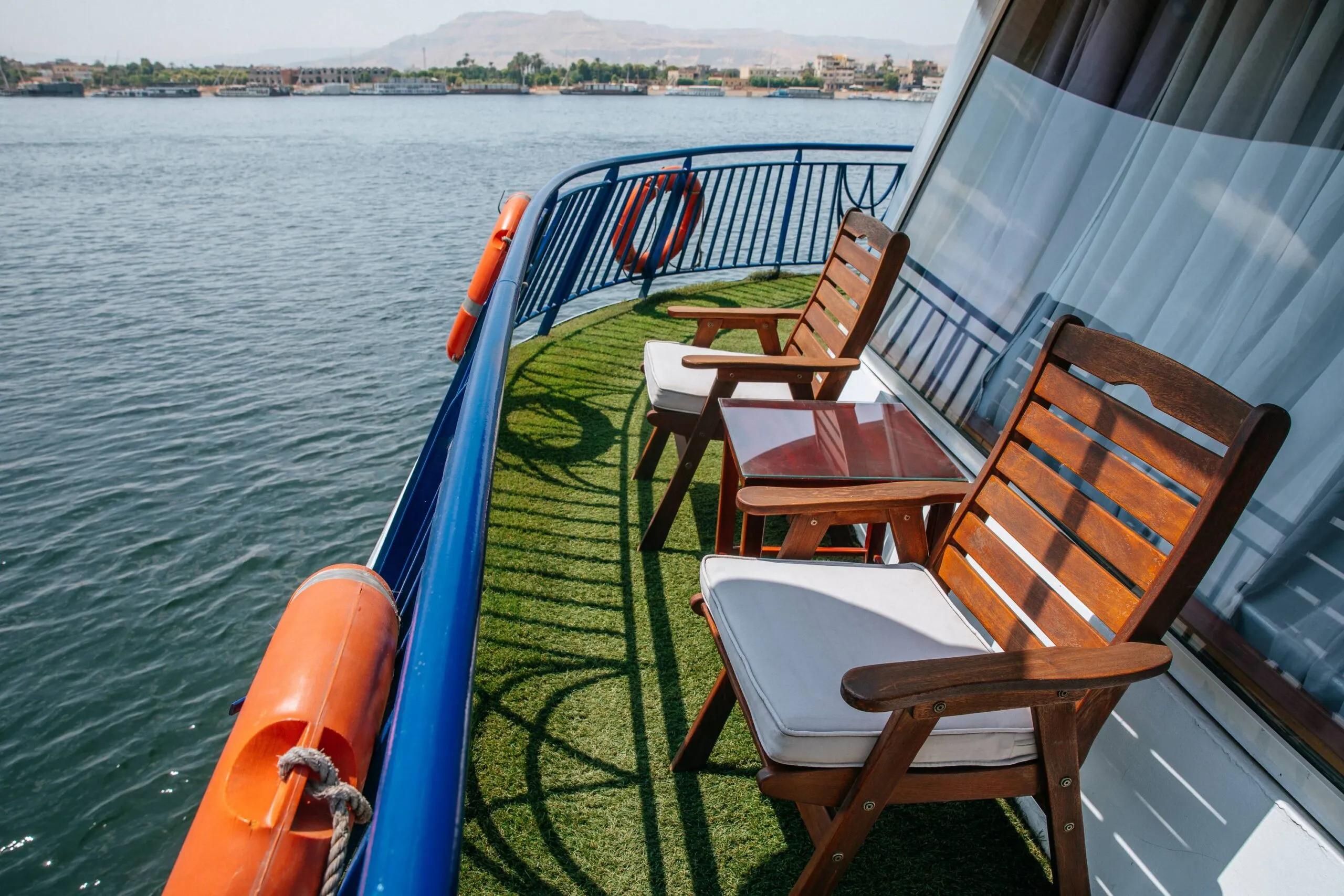 Sun deck of the Amwaj Living Stone Nile Cruise Nile cruise